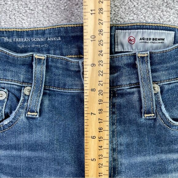 Ag Adriano Goldschmied Farrah Jeans Women’s 26 Blue Skinny Ankle High Rise Denim - Picture 10 of 13